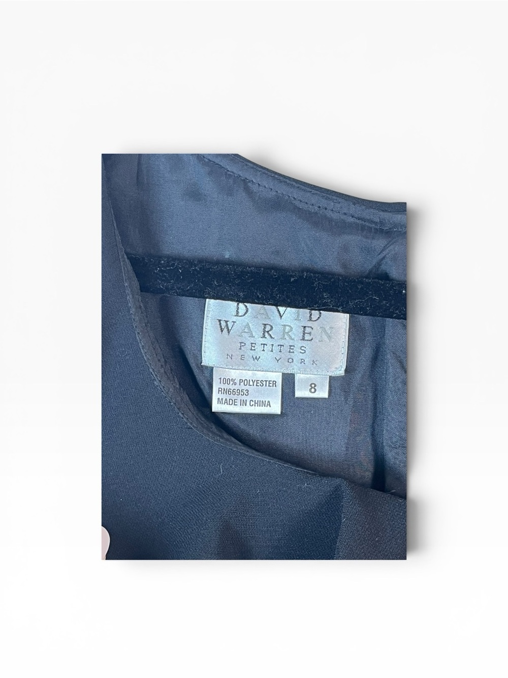 Davis Warren, Elegant Black Dress with ruffle collar Pettit size 8 NWOT - Picture 11 of 11